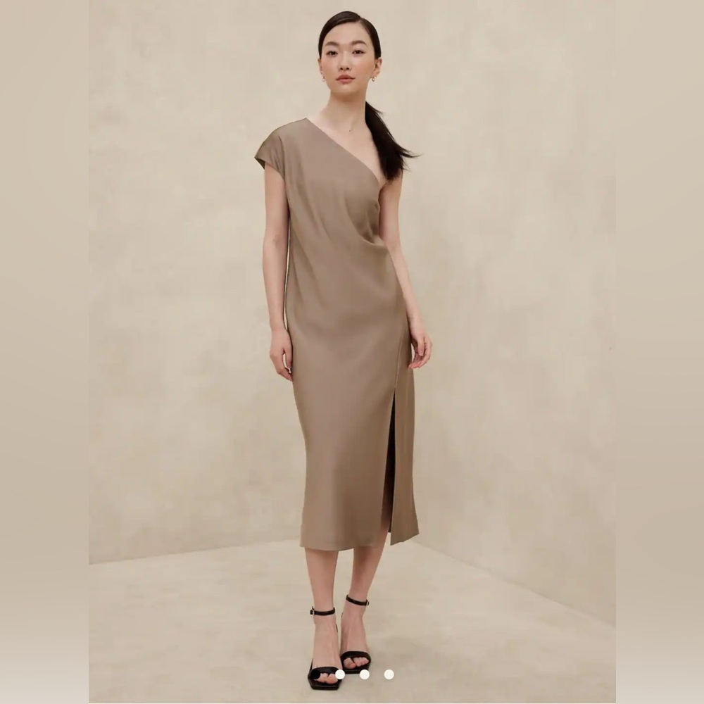 Banana Republic Factory 
Satin One-Shoulder Midi Dress
Large - Mocha